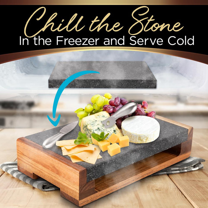 Cooking Stone Grill Set - Retains Heat - Natural Granite Stone