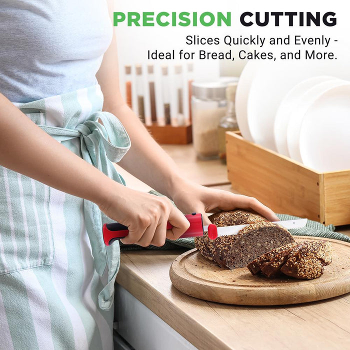 Cordless Electric Knife Easy Carving Stainless Steel Blades Red