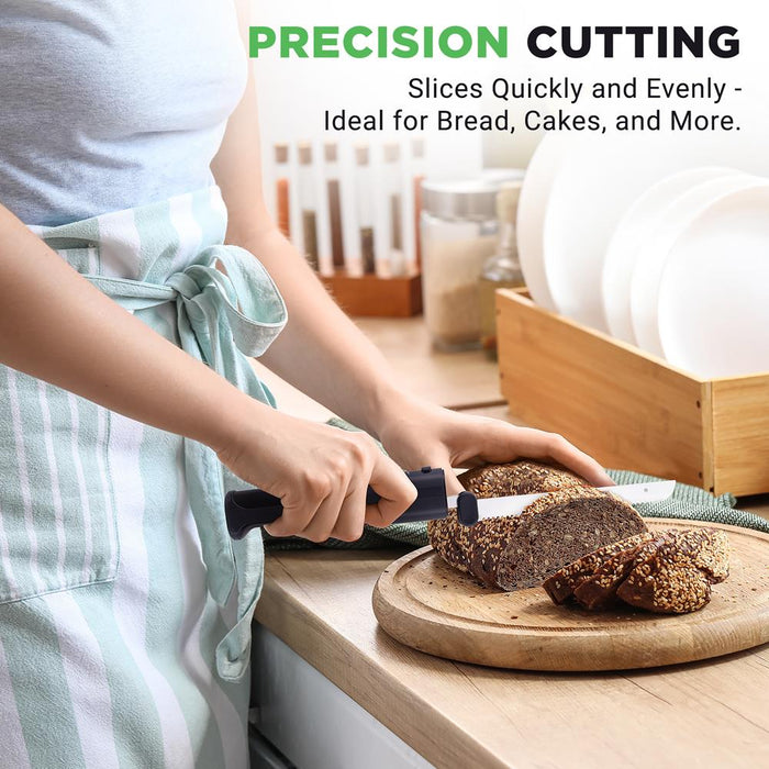 Cordless Electric Knife, Quick Carving, Stainless Steel Blades, Black
