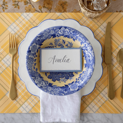 Hester & Cook Paper Cornflower Blue Frame Place Cards