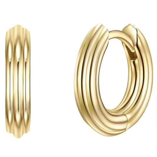 Creolen gold mit Linien
