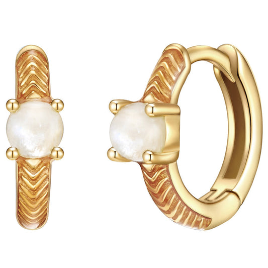 Creolen gold mit Mondstein