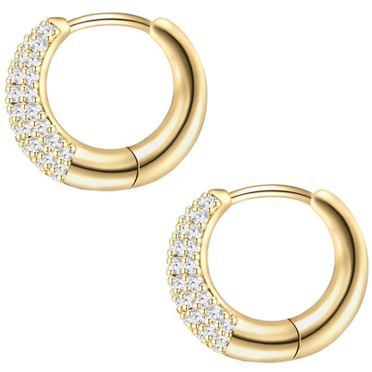Creolen gold mit vielen Zirkonia-Steinen