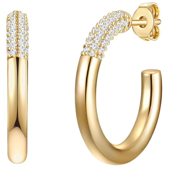 Creolen gold Zirkonia groß