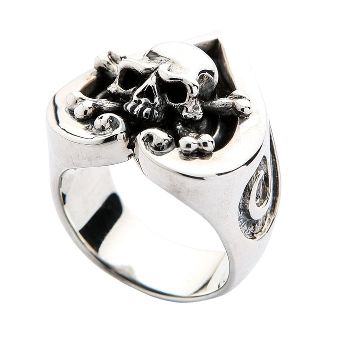 Top down view highlighting the polished finish and oxidized dark accents