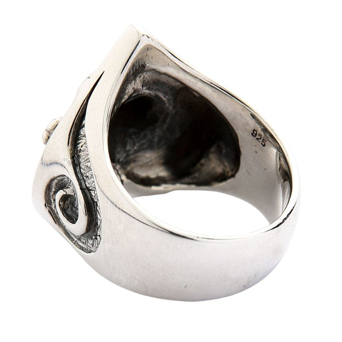 Inner band view showing .925 stamp and solid back construction