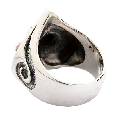 Inner band view showing .925 stamp and solid back construction