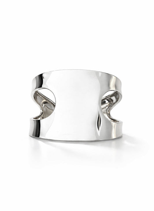 Curved Statement Cuff armband | 925 silver