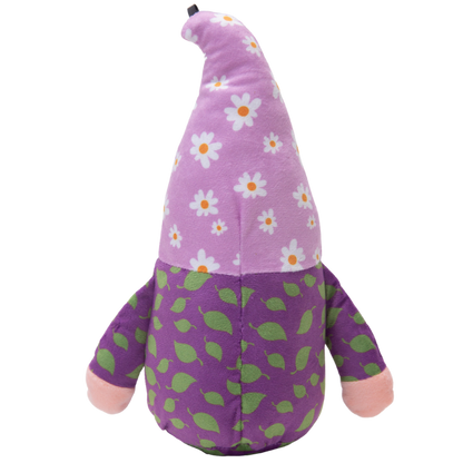 Daisy the Gnome Purple Plush Squeaky Dog Toy - 10"