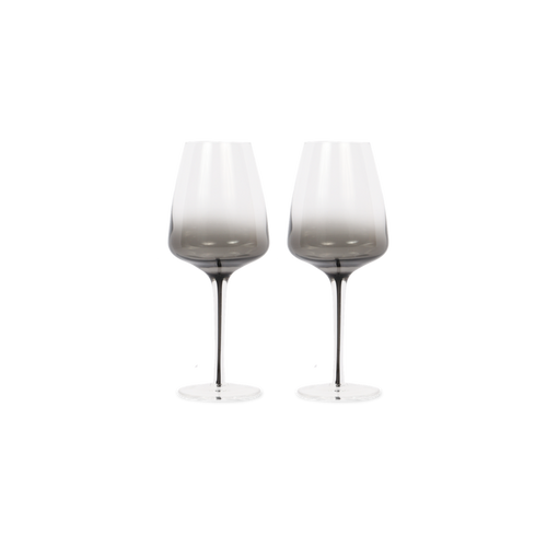 Dark Smoke Stem White Wine Glasses (Set of Two)