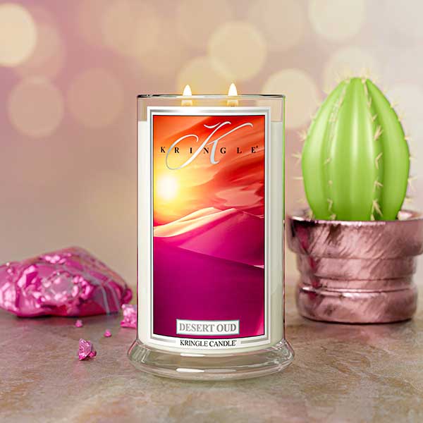 Desert Oud Lit Large 2-wick - Kringle Candle Company