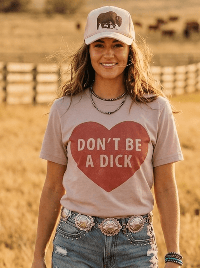 Don't Be A Dick Graphic TeePink GravelS