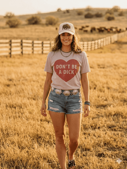 Don't Be A Dick Graphic TeePink GravelS