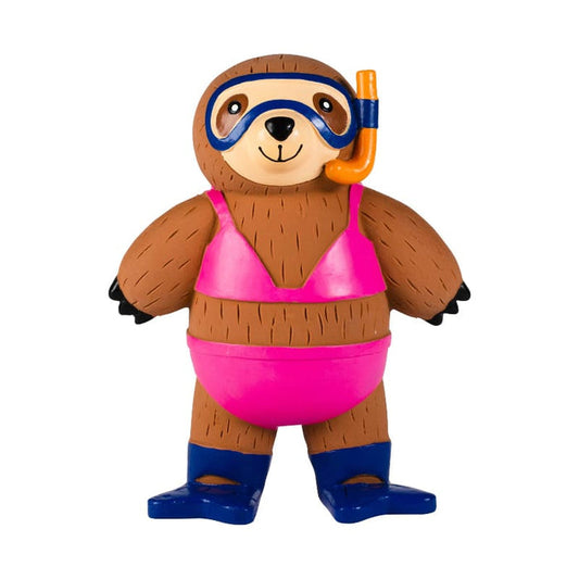 Petshop by Fringe Studio dog toys Eat Sleep Snorkel Sloth Bikini Latex Squeaker Dog Toy