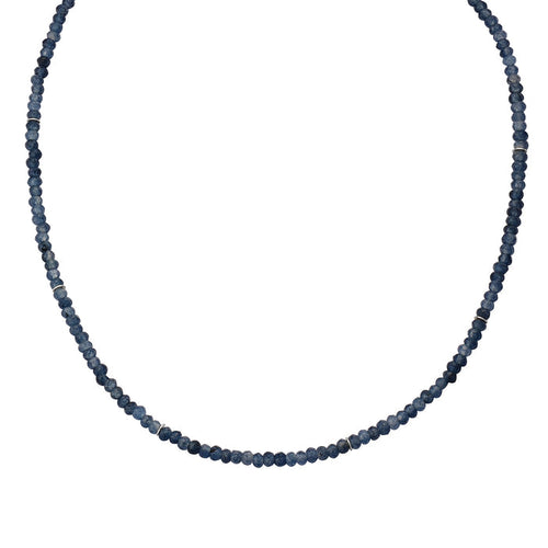 Edelstein-Kette mit blauem Chalcedon