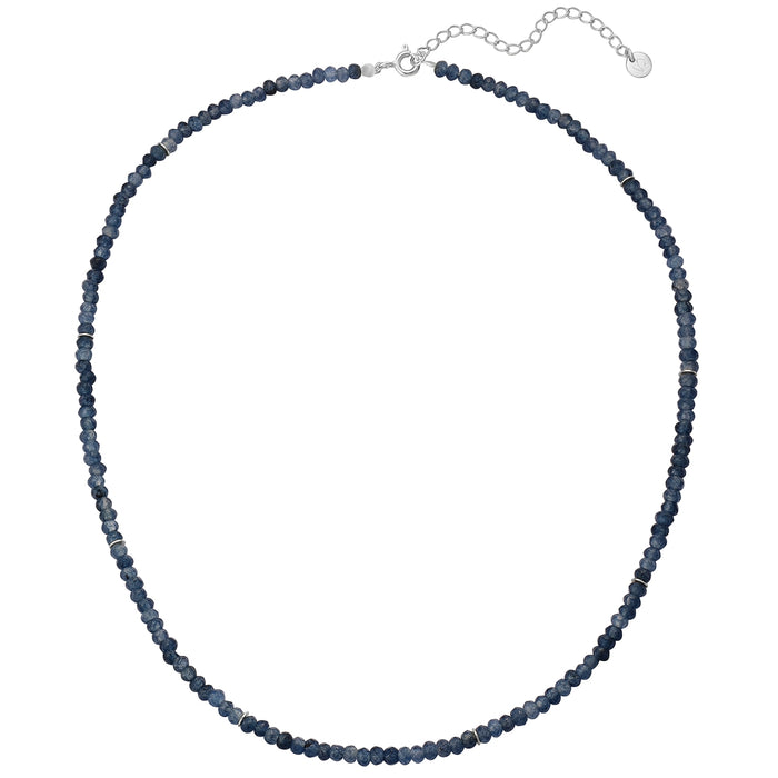 Edelstein-Kette mit blauem Chalcedon