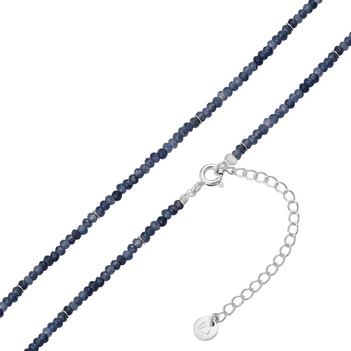 Edelstein-Kette mit blauem Chalcedon