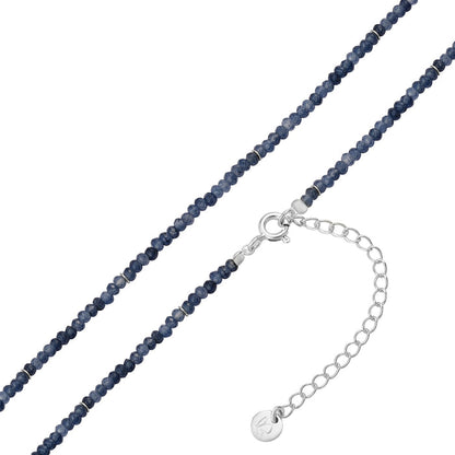 Edelstein-Kette mit blauem Chalcedon