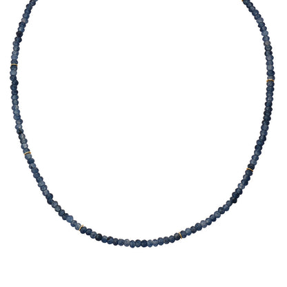 Edelstein-Kette mit Chalcedon (blau) gold