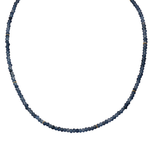 Edelstein-Kette mit Chalcedon (blau) gold
