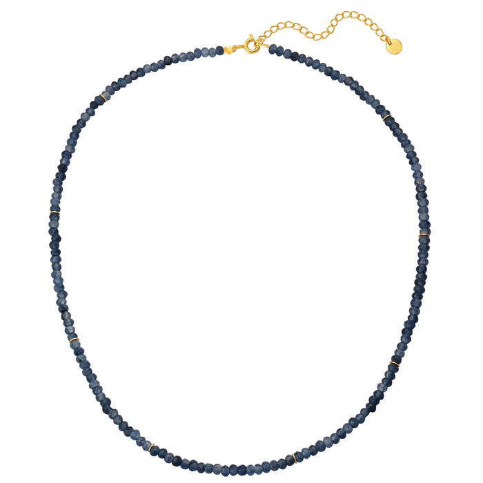Edelstein-Kette mit Chalcedon (blau) gold