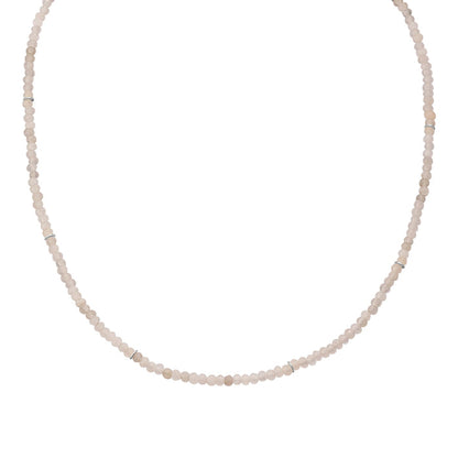 Edelstein-Kette: weißer Chalcedon