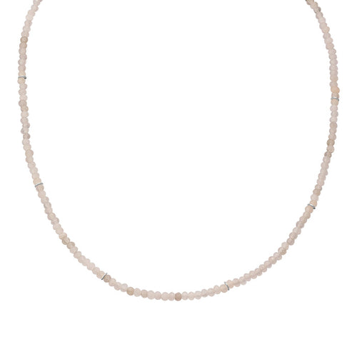 Edelstein-Kette: weißer Chalcedon