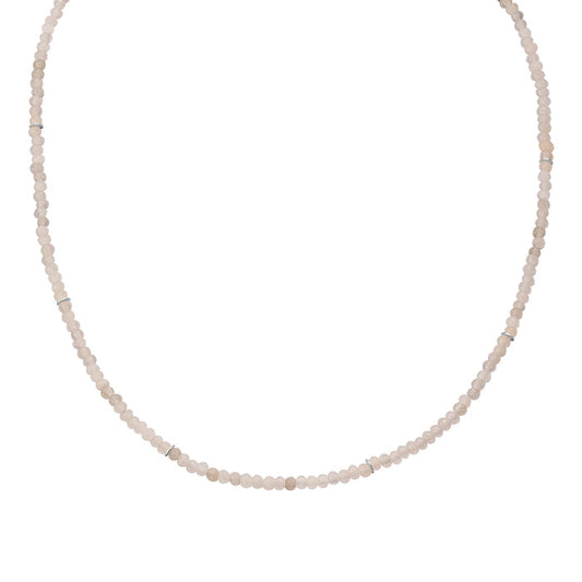 Edelstein-Kette: weißer Chalcedon