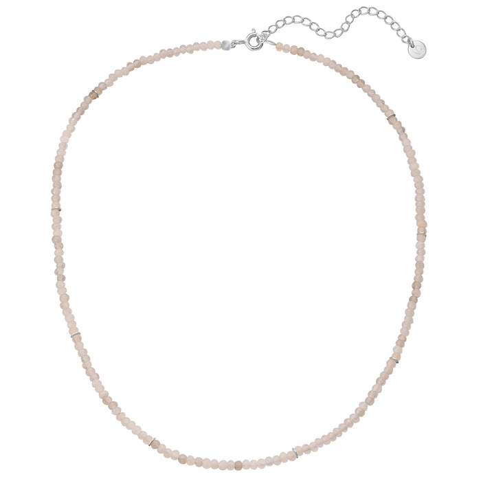 Edelstein-Kette: weißer Chalcedon