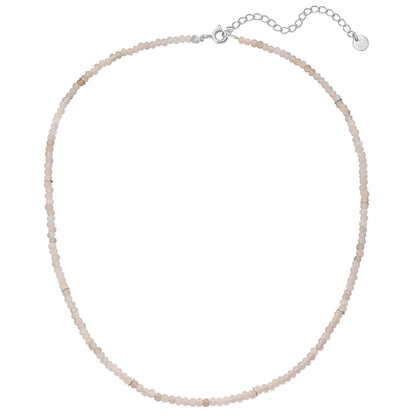 Edelstein-Kette: weißer Chalcedon