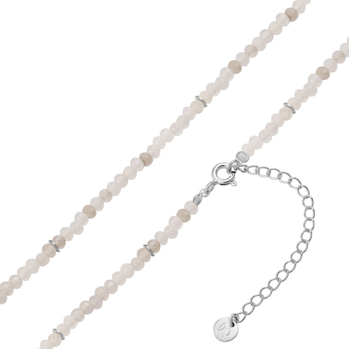 Edelstein-Kette: weißer Chalcedon