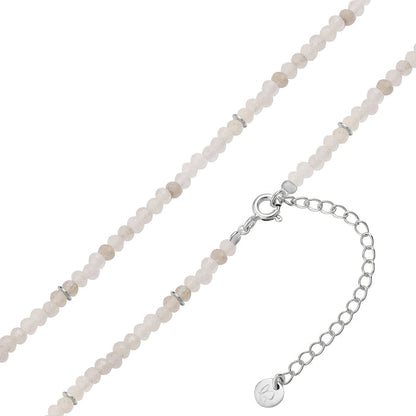 Edelstein-Kette: weißer Chalcedon