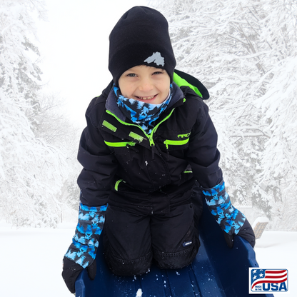 Look good and protect your neck and face from the cold and wind with a Neck Gaiter made in the USA by AdventureUs in Washburn Wisconsin. Made with high quality, pill-resistant Polartec® 200 Series fleece to keep adults and children warm and dry during cold weather and winter adventures. Neck warmers are a must-have addition to your cold weather layers.