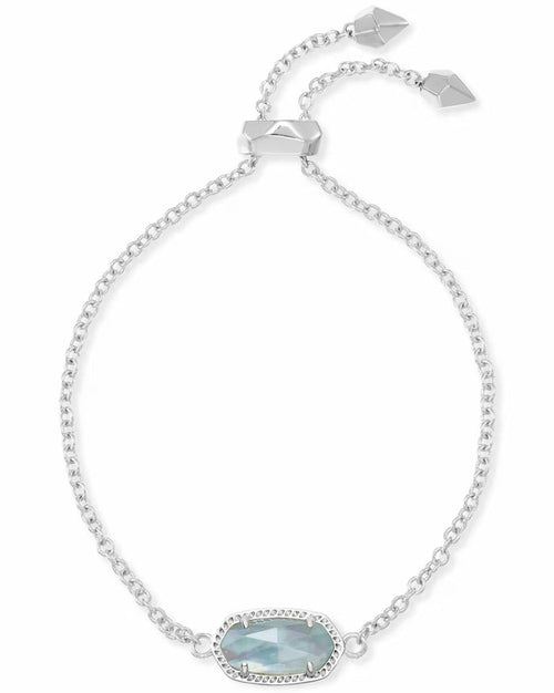Elaina Delicate Chain Bracelet Rhodium Light Blue Illusion