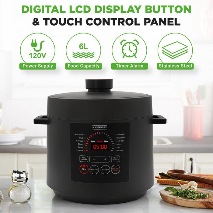 Electric Pressure Cooker 6QT Fast Cooking Stainless Steel