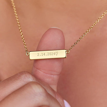 Engravable Bar Necklace