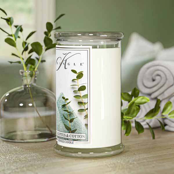 Eucalyptus & Cotton Scented Large 2-Wick - Kringle Candle Company