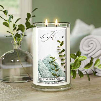 Eucalyptus & Cotton Scented Large 2-Wick - Kringle Candle Company