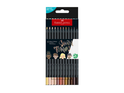 Faber Castell Black Edition Colored Pencils - Set of 12 Skin Tones