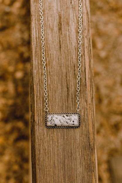 Faux White Buffalo Bar Necklace
