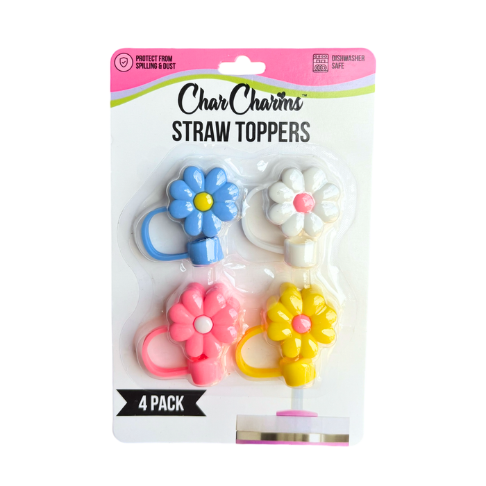 Flower - Retail 4-pack Straw Toppers