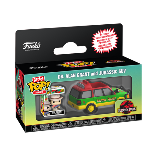 Funko Bitty POP! Rides: Jurassic Park - Dr. Alan Grant and Jurassic SUV Vinyl Figure