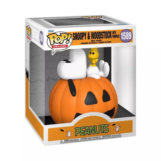 Funko POP! Deluxe: Peanuts - Snoopy and Woodstock with Pumpkin Vinyl Figure