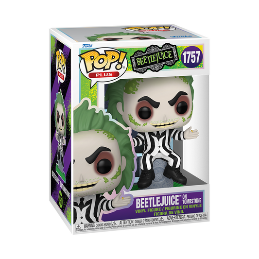 Funko POP! Movies: Beetlejuice 2 - Plus Beetlejuice on Tombstone Vinyl Figure