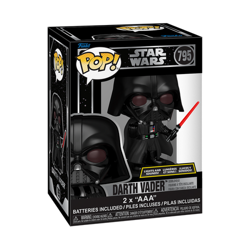 Funko POP! Star Wars: Light and Sounds - Darth Vader with Lightsaber Vinyl Figure - Kryptonite Character Store