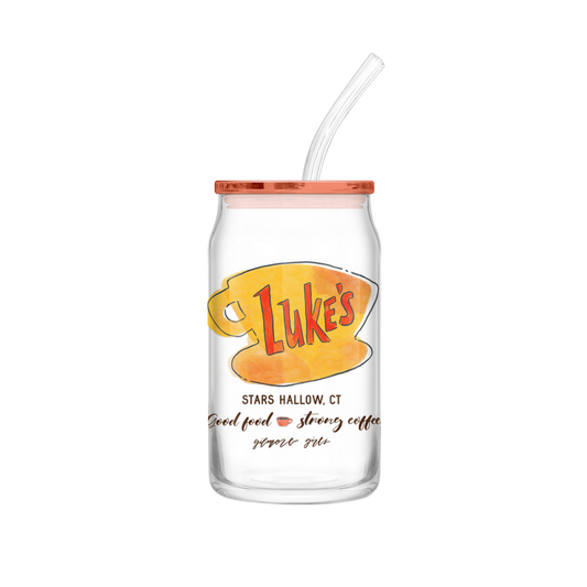 Gilmore Girls - Glass Tumbler 16oz with Lid and Straw