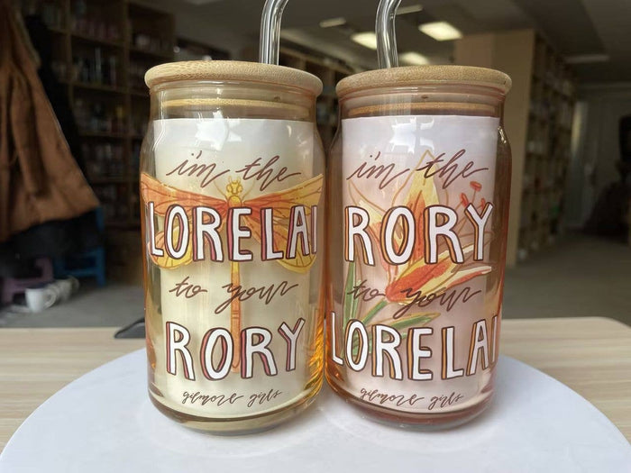 Gilmore Girls Rory Lorelai Script 2pk 16oz Glass Tumbler