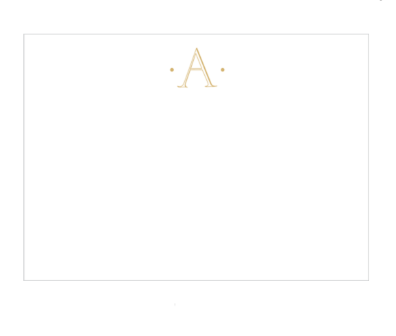 Ellen Davis Creative Greeting Cards Gold Initial Flat Note