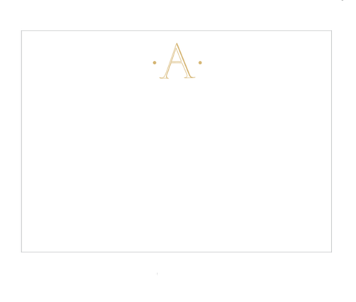 Ellen Davis Creative Greeting Cards Gold Initial Flat Note