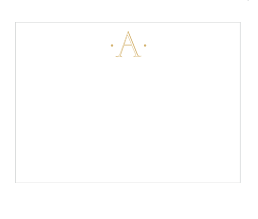 Ellen Davis Creative Greeting Cards Gold Initial Flat Note